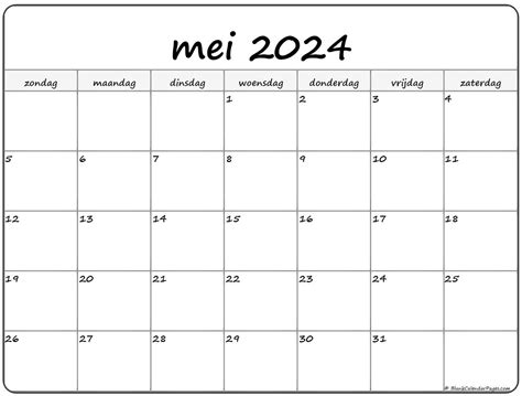 kalender mei 2024 nederlands